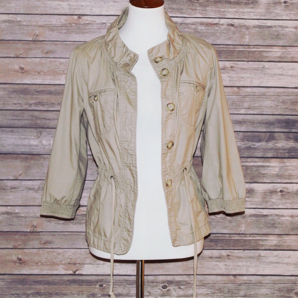 Ann Taylor LOFT Drawstring Utility Jacket